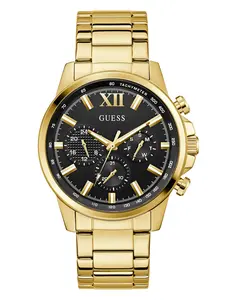 GUESS Male Gold-Tone Multifunction Watch