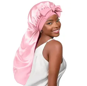 YANIBEST Long Bonnet Satin Bonnet for Sleeping Braid Bonnet with Tie Band Silk Sleep Bonnet for Women Locs