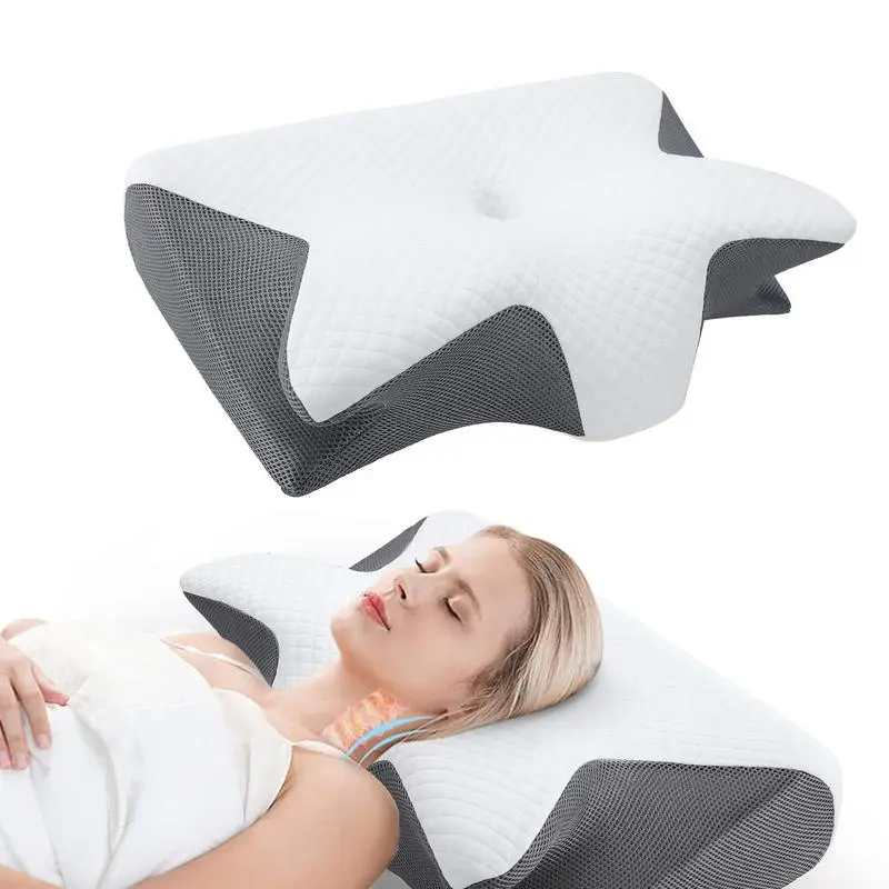Orthopedic Memory Foam Cervical Neck Rest Pillow - Ergonomic, Adjustable, Durable Cushioning, Breathable Removable Pillowcase, Cooling, Neck Care, Cooling Sleep, Hand Wash Only, Machine Wash, Mother's Gift