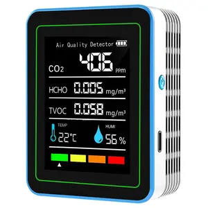 Carbon Dioxide Detector, Formaldehyde Monitor, Tvoc Volatile Pollutant Gas Sensor, Temperature Humidity Co2 Meter, Indoor Air Quality Tester
