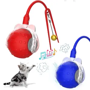 Interactive Cat Toy Ball Automatic Rolling Rechargeable, 3 Modes Anti-anxiety Intelligent Cat Ball, Electric Teasing Toys for Cats(Blue)