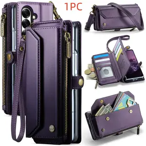 For Samsung Galaxy Z Fold Wallet Case, Rfid Protection, Stand Function, Credit Card Slots, Compatible with Z Fold 7/6/5/4/3, Unisex Design