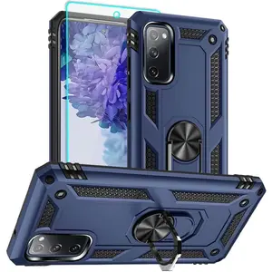 for Samsung Galaxy S20 FE Case with HD Screen Protector, [Military Grade 16ft. Drop Tested] Ring Shockproof Protective Phone Case for Samsung Galaxy S20 FE,Blue