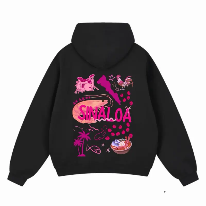 Women's Sinaloa Mexico Pink Herencia Collection Oversized Printed Long Sleeve Sweater - Unisex, Comfortable, Casual, Unique Design, Soft for Girls and Women, Dress, Check, Pullover, Sweatshirts