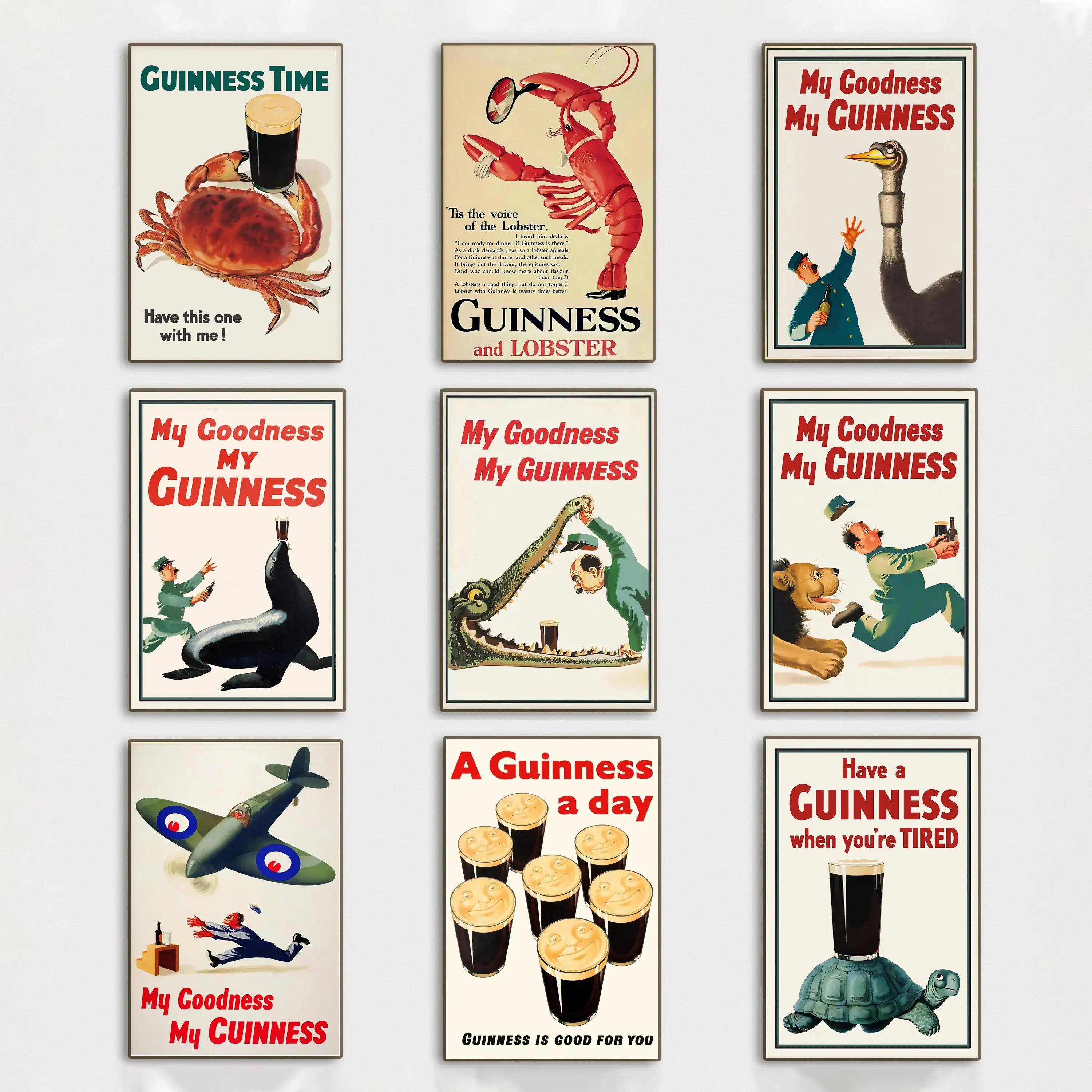 My Goodness My Guinness Canvas Print Irish Pub Art Bar Decor Art Poster Wall Art Set Unframed Poster