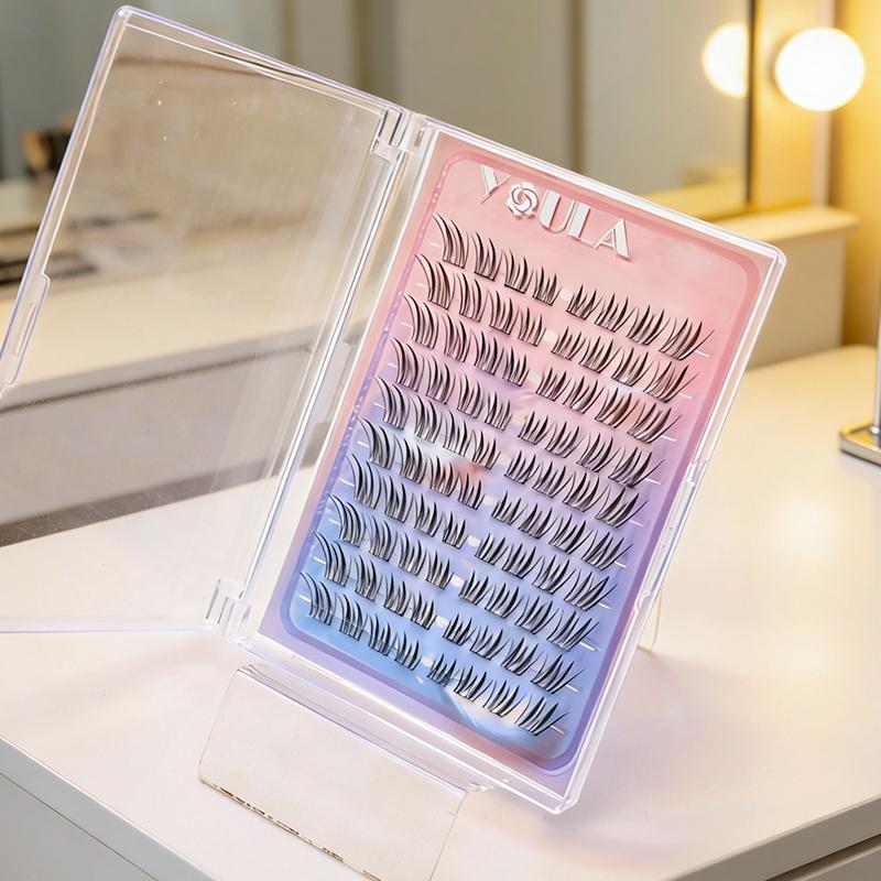 Natural Dense Long Tail False Eyelashes, Cross Style C Curl Patch, 10-12mm Thickness, Flammable Liquid Free, Ca Prop 65 Compliant