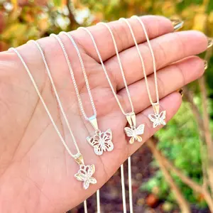 Butterfly Pendant in Fine Silver 925 + Chain Silver 925 18''