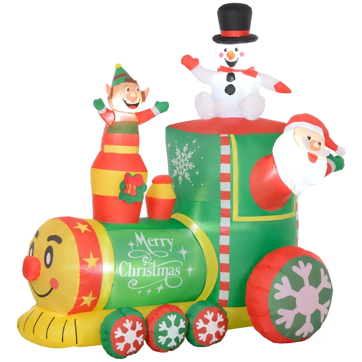 Outsunny 6 ft. Blow Up Inflatable Christmas Train Decor with White LED Lights, 212 Main 844-945V80GN Model