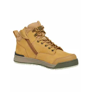 Hard Yakka 3056 Lace Zip Leather Work Safety Boots Memory Foam Protect Y60200