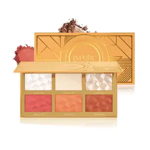 IMAGIC 6-Color Highlighter and Blush Contour Palette - Brightening Blush and Shading Contour