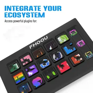 Stream Mini Visual Keyboard, 15-key LCD Button Live Content Creation Controller, Custom Button for Win/MacOS