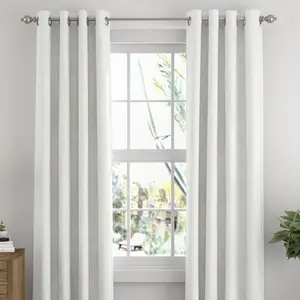 2 Panel Thermal-Insulated 100% Total Blackout Grommet Window Curtains - Becky Cameron (Set of 2), White, 50x96