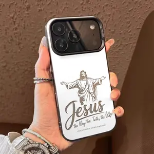 Minimalist Jesus Faith Phone Case Fashion TPU Laser Crafted Anti Drop Protective Cover Suitable for iPhone 17 Pro Max Plus Air/16/15/14/13/12/11
