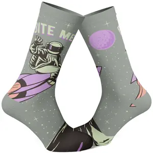 Men's Bite Me Socks Funny Astronaut Rocket Graphic Novelty Footwear Funny Graphic Socks Comfortable Fitted Spandex Cotton Men's Bite Me Socks Funny Astronaut Rocket Graphic Novelty Footwear Funny Graphic Socks Comfortable Fitted Spandex Cotton