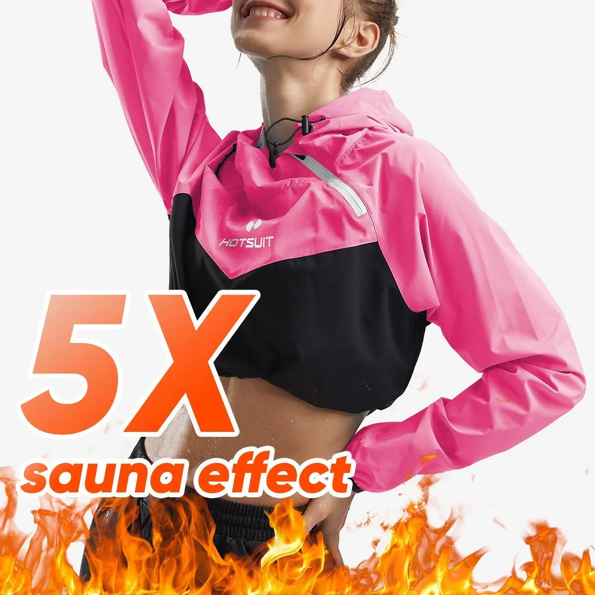 HOTSUIT Unisex Sauna Suit Set, Breathable Fabric Gym Outfits with Reflective Logo – Workout Jacket & Pants for Boxing, Fitness Training, Athletic Set Men's Sports Sweat Suit, Fitness Outfit, Workout Clothes, Breathable Fabric Men's Sports Sweat Suit