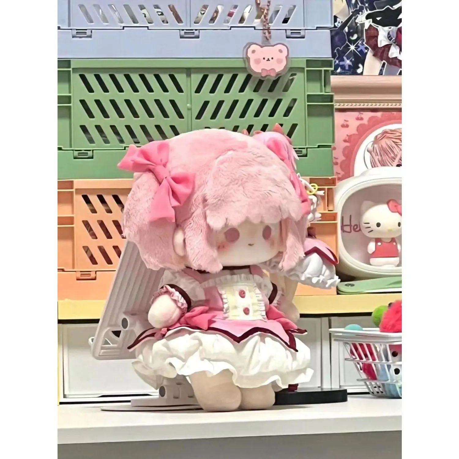 20cm Anime Madoka Magica Madoka Kaname Cute Dress-up Dolls Cartoon Stuffed Plush Doll Toys Children's Fans Adults Cotton Gift To