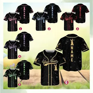Custom Easter Baseball Jersey, Bunny Baseball Shirt, Custom Name Jersey, Glitter Bunny Shirt (Printed Glitter, Not Glitter