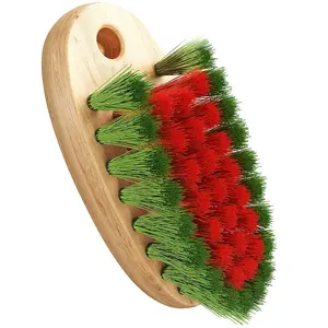 Konex Beechwood Veggie Brush For Scrubbing Fruits & Vegetables - Ideal Potato, Mushroom, Carrot Cleaner