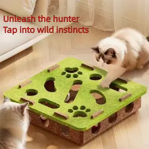 Cat Toy Self-Hi Relieving Stuffy Artifact Kitten Pet Cat Puzzle Maze Hole Felt Box Funny Cat Bell Ball