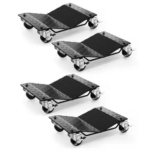 Garvee Autoraden-Dolly Set with 2.1 kg capacity, robust vehicle mover with brakes for moving cars, trucks, trailers, and motorcycles, black