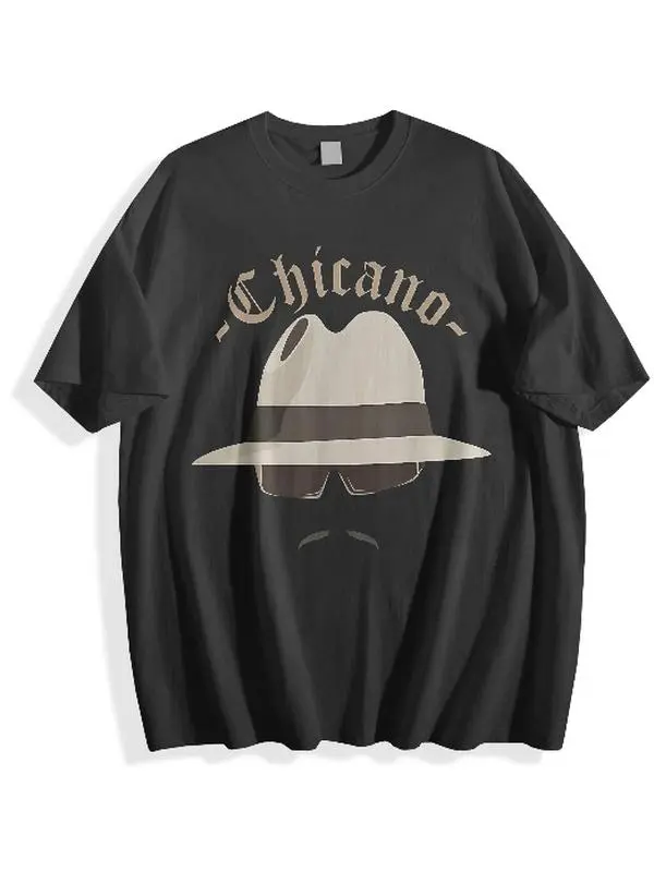 Men's Vintage Graphic T-Shirt, Cotton Chicano Lowrider Print, Short Sleeve Casual Streetwear, Relaxed Fit Sizes S-5XL, Menswear, Shortsleeve, Tshirt, Fabric, Top, Cargo, Breathable, Car Meets, Classic, Cultural, Retro, Tee, Round Neck, Stylish, Crew Neck,