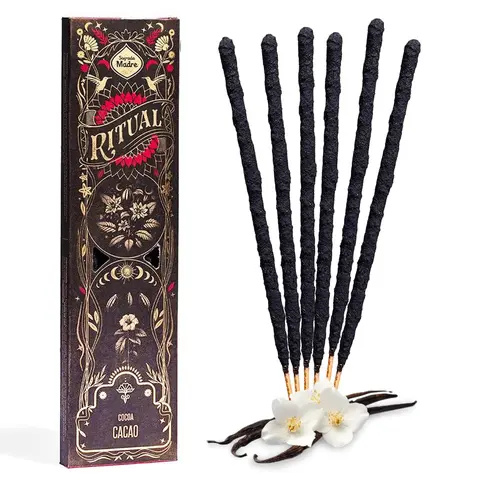 Sagrada Madre Wild Harvested Ritual Incense Sticks, Cacao | 6 Sticks, 9 Inches, 1 Hour Burn | Handcrafted Intention & Meditation Incense with a Warm, Heart-Opening Aroma