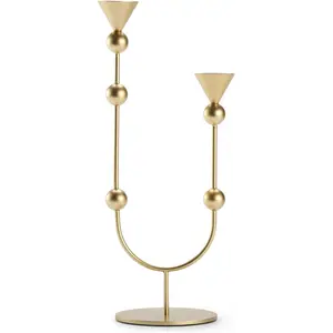 Double Taper Candle Holder for Her, U-Shaped Metal Candlestick, Wedding Table Centerpiece, Housewarming  Decor, Modern Sculptural Design