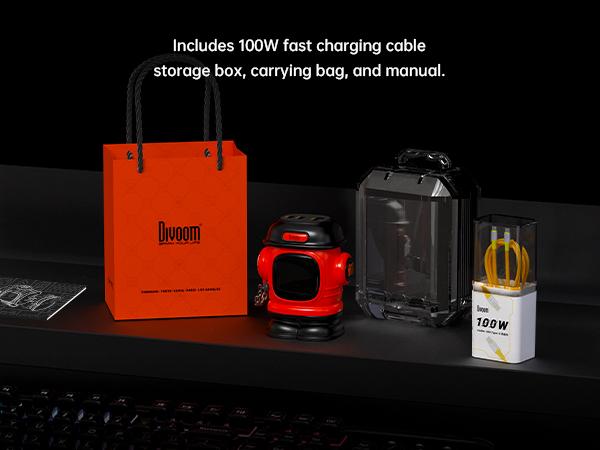 Divoom Dipow 65W USB-C Charger 3-Port Fast GaN Charger with DIY Pixel Display Foldable Compact Wall Block Power Adapter for iPhone 16/15 MacBook iPad Galaxy S23/S24 Switch Red (with 100w Cable) Charging Electronic Cellphone Smartphone Portable Multi-Port