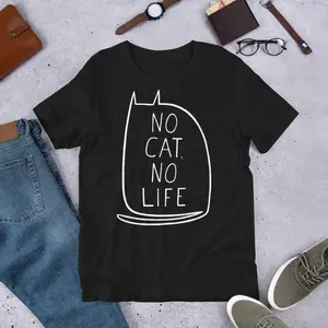 No Cat No Life Kawaii Kitty Graphic Tee Gothic Birthday Gift Cute Weird Gothic Quirky Whimsical Folk Art Spring Gifts Y