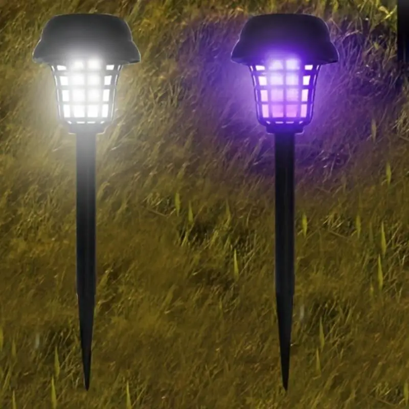 Solar Powered Mosquito Zapper Light, Multipurpose Outdoor Waterproof Bug Zapper Light, Lighting Mosquito Repellent Lamp for Indoor Outdoor Use Garden