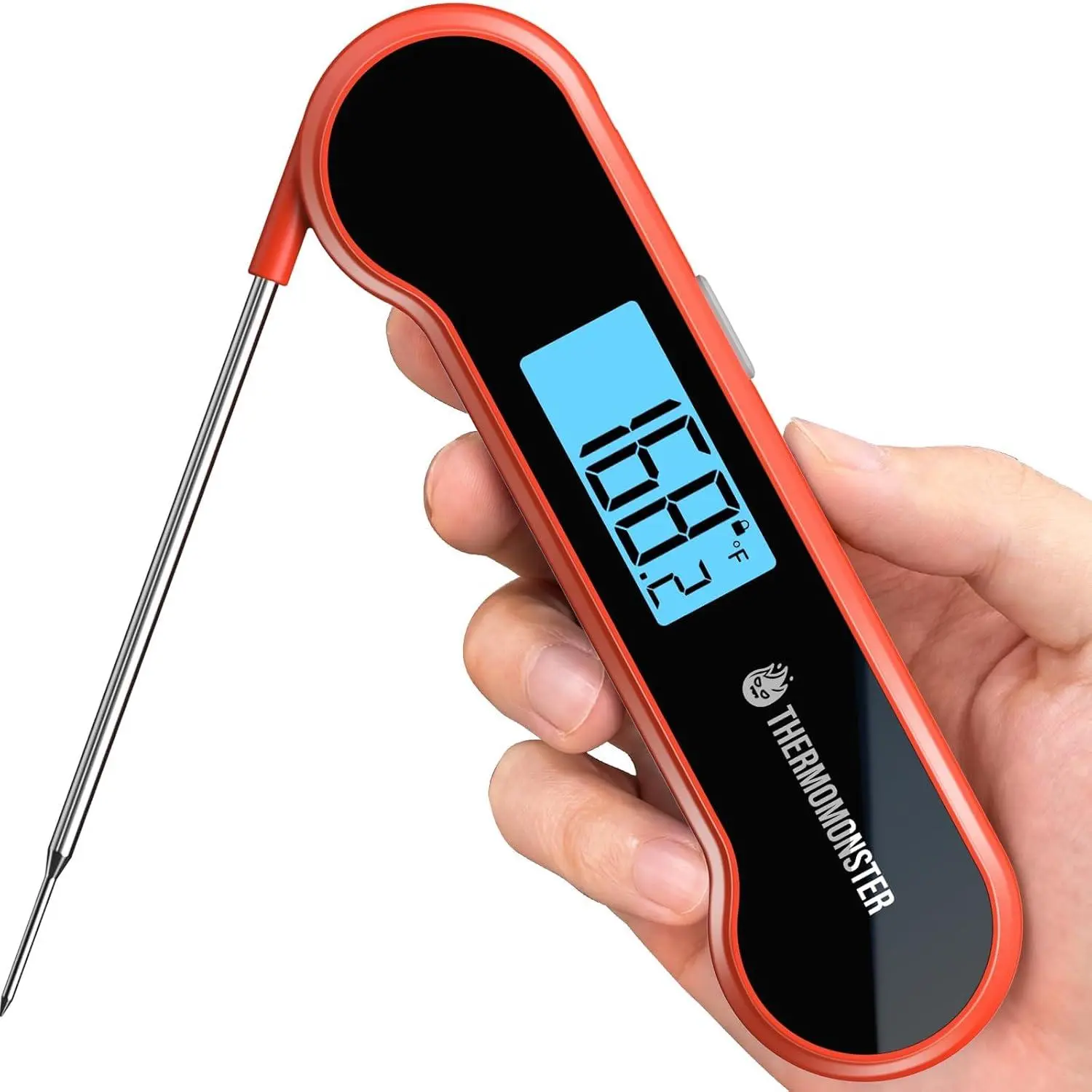 0.5 Sec Instant Read Meat Thermometer Digital for Cooking, Red | NIST ±0.5℉ Precision Food Thermometer, Kitchen Gadgets for Oven Grill Candy BBQ Accessories, Gifts for Him Dad Men Birthday ThermoMonster