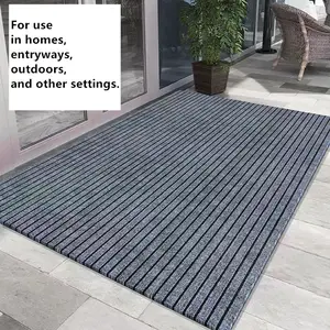 Seven Stripe Light Door Mat 100cm X 120cm, Durable Home Rug for Entryway, Bedroom, Kitchen, Living Room, Bathroom