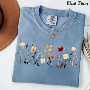 Comfort Colors Wildflower T-Shirt, Cute Floral Cottagecore Graphic Tee, Trendy Oversized Botanical Casual Outfit, Stylish Nature Lover Gift Top, Everyday Appreciation Shirt Perfect for Spring Fashion, Garden Inspired Apparel, Vintage Flower Graphic Style