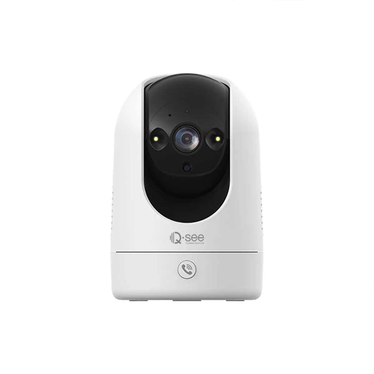 QSEE Hestia 4T, 2K Indoor Pan/Tilt Smart Security Camera, Pet Camera 2.4GHz/5 GHz Wi-Fi with Night Vision, Motion Detection, Cloud & SD Card Storage, 2-Way Audio, Phone APP Control, Colorful Smart Home Camera with Call Button