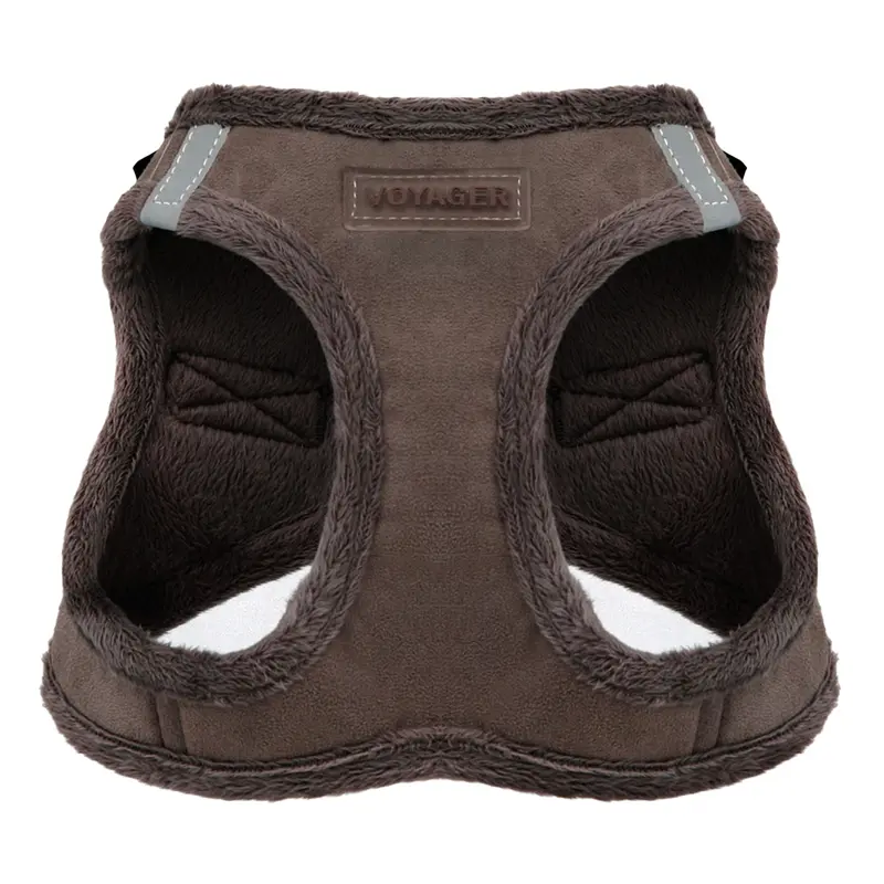 Voyager Step-In Plush Suede Dog Harness - Soft Premium Faux Suede No Pull Pet Vest for Small Medium Large Dogs Cats | Adjustable Chest 10-34 Inches | Easy Step-In Design by Best Pet Supplies