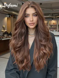 13x6 Lace Front Wig Without Bangs, Long Curly Hair, Lace Frontal Wig, Lightweight Breathable Natural Comfort, Hand Woven Inner Net, Suitable for All Ages