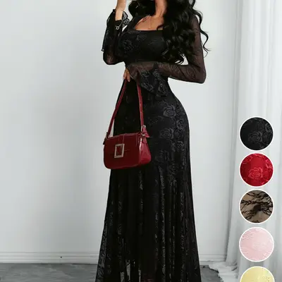 princess polly baby blue dress Black Tulle Dress - Embroidered Dress - Tiered Bustier Maxi Dress main image 0