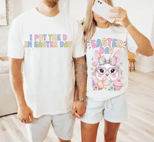 Funny Couples Easter Shirts, Inappropriate Easter Day Matching T-Shirts for Couples, Bunny Costume Tees, Adult Egg Hunt Outfit