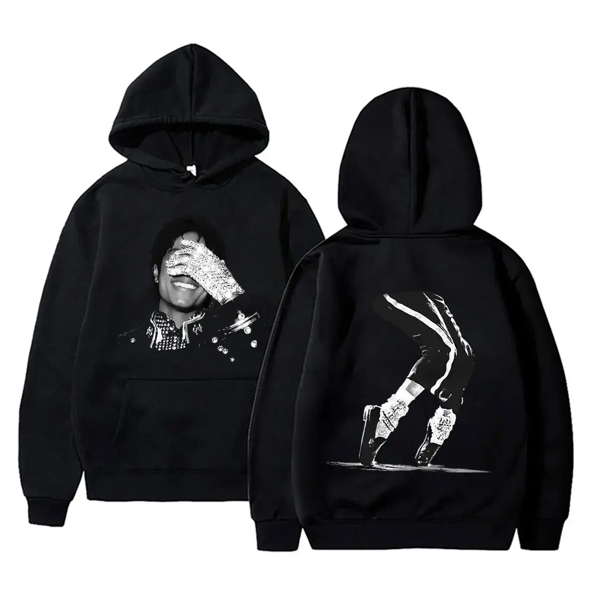 Michael Jackson Face Graphic Hoodies Men Women Fashion Hip Hop Oversized Sweatshirt Male Vintage Gothic Rock Pullover Streetwear