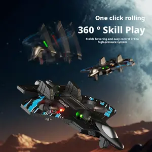 Remote Control Fighter Jet Drone for Kids and Beginners, 4-Rotor RC Combat Airplane with LED Lights, Easy to Fly & Durable Foam Aircraft, 3D Flips Aerial Stunts Toy Plane Boys Gifts