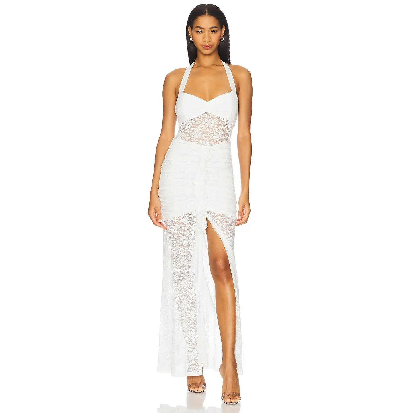 lace satin bustier dress Corset Top Dress With Sweetheart Neckline And Lace Embroidery main image 1