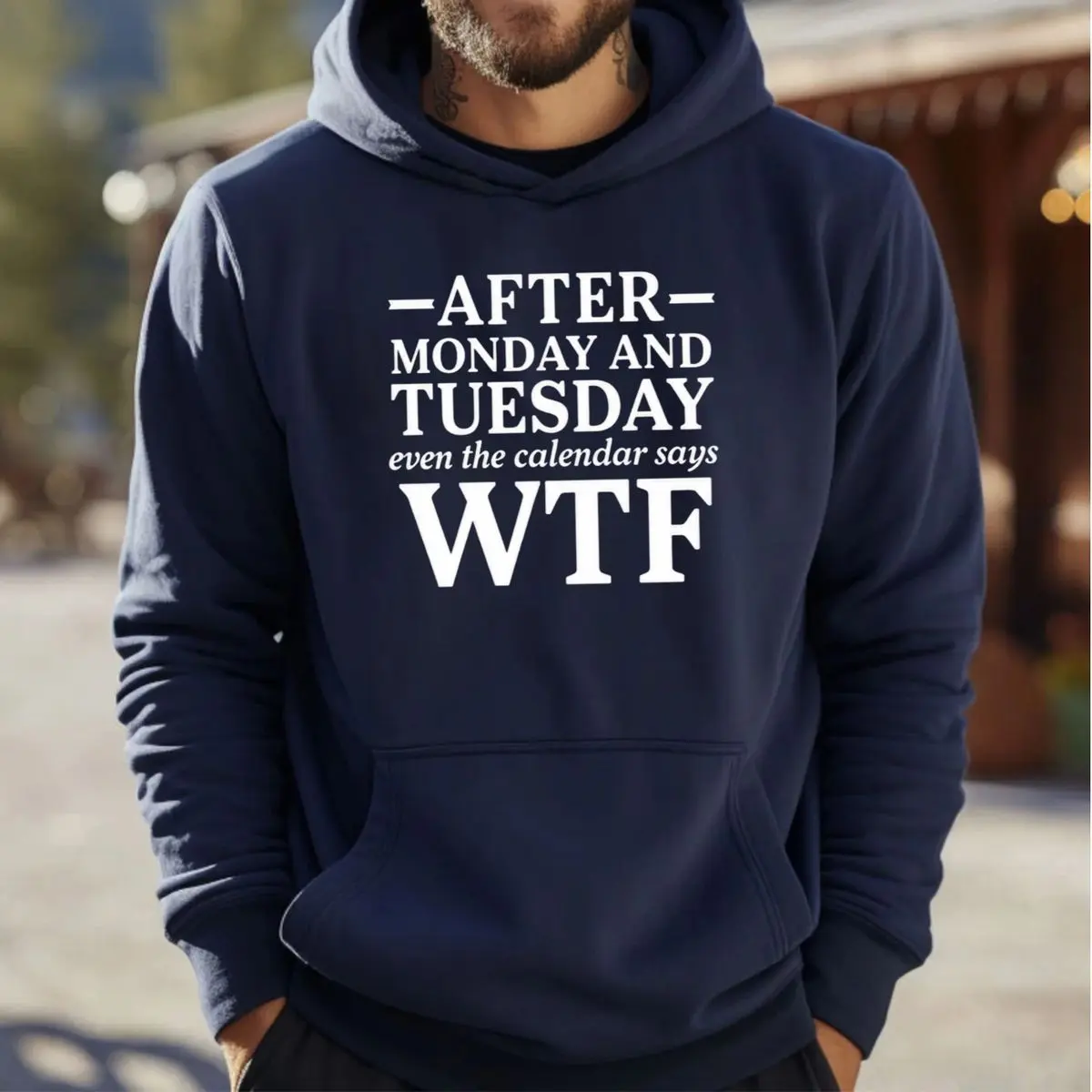 After Monday And Tuesday Wttf Shirt, Funny Weekday Quote Graphic Tee, Calendar Humor, Unisex Sweater Pullover Tee