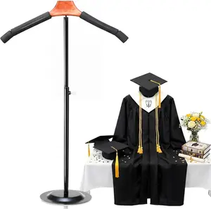 Adjustable 16-27.6 Inch Graduation Cap and Gown Display Stand, Graduation Gown Jersey Shirt Mannequin Display Rack for Grad Clothing Dress Party Supplies