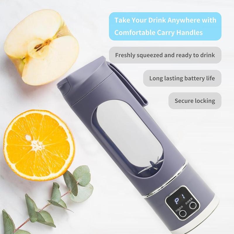 Portable Electric Blender Cup 23.67 oz USB Rechargeable 12 Blades LCD Display One-Button Control for Smoothies Juices Leak Proof Kitchen Tool Christmas Gift