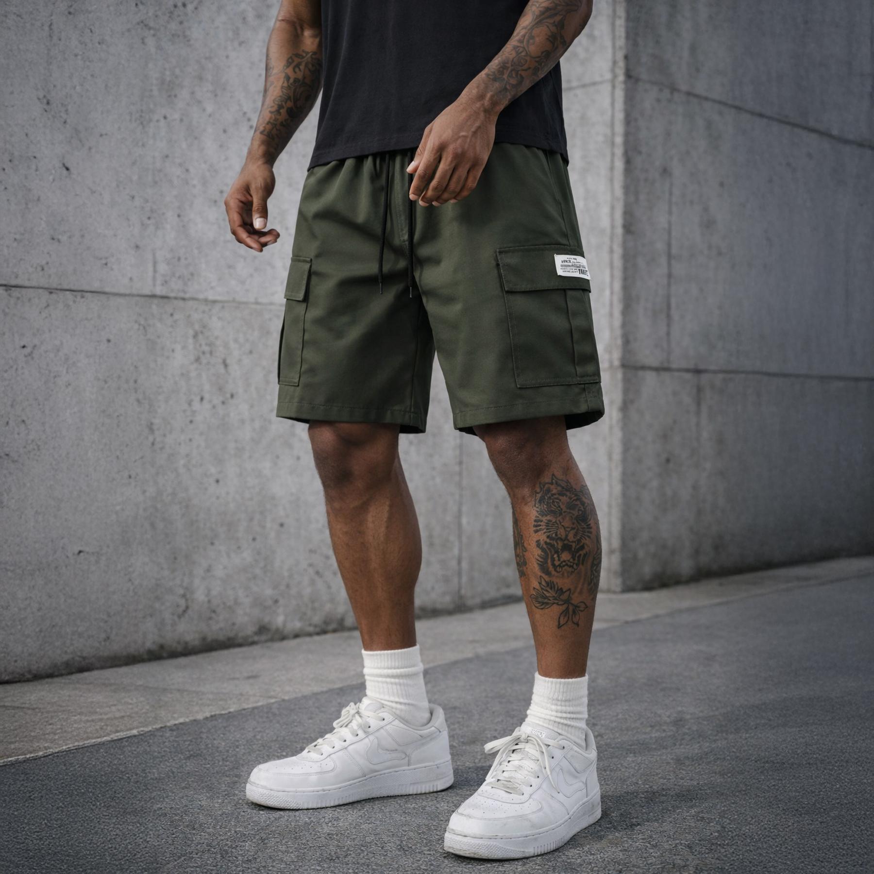 Mens Cargo Shorts Techwear Gorpcore Urban Utility Multi Flap Pockets Loose Fit Wide Leg Drawstring Summer Casual Streetwear High Street Vibe Cityboy Tactical Outdoor Hiking Athletic Workout Daily Wear Half Pants Multi Pack Bundle Fashion Basics Essentials