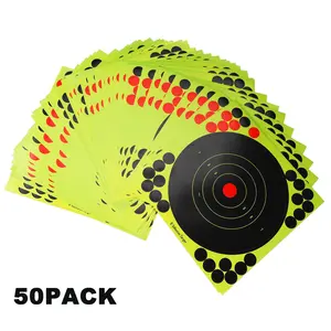 8 Inch Rifle & Pistol Practice Targets – 50-Pack Adhesive Shooting Stickers, Indoor/Outdoor Range Use