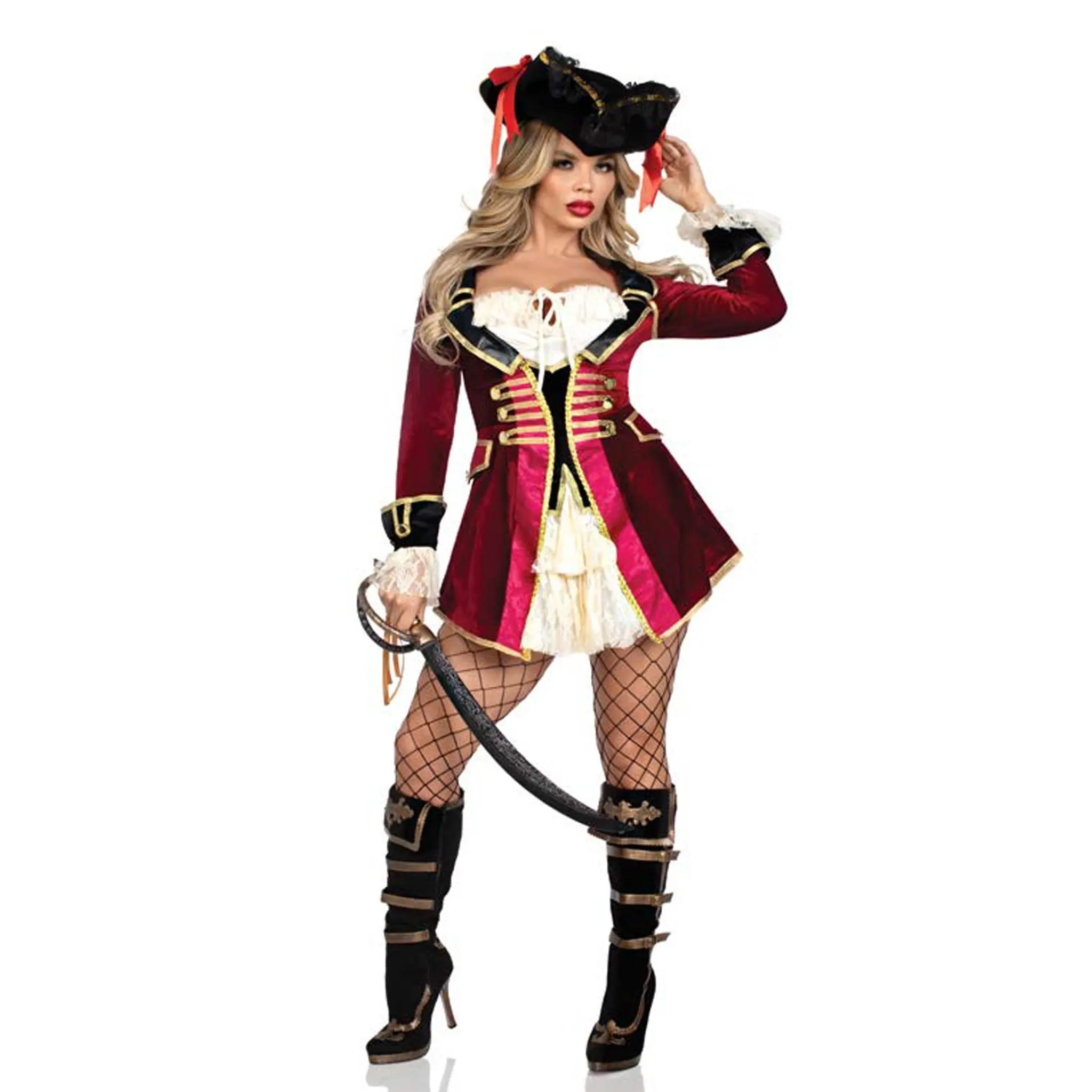 Two Pieces Captivating Pirate Captain Costume Set