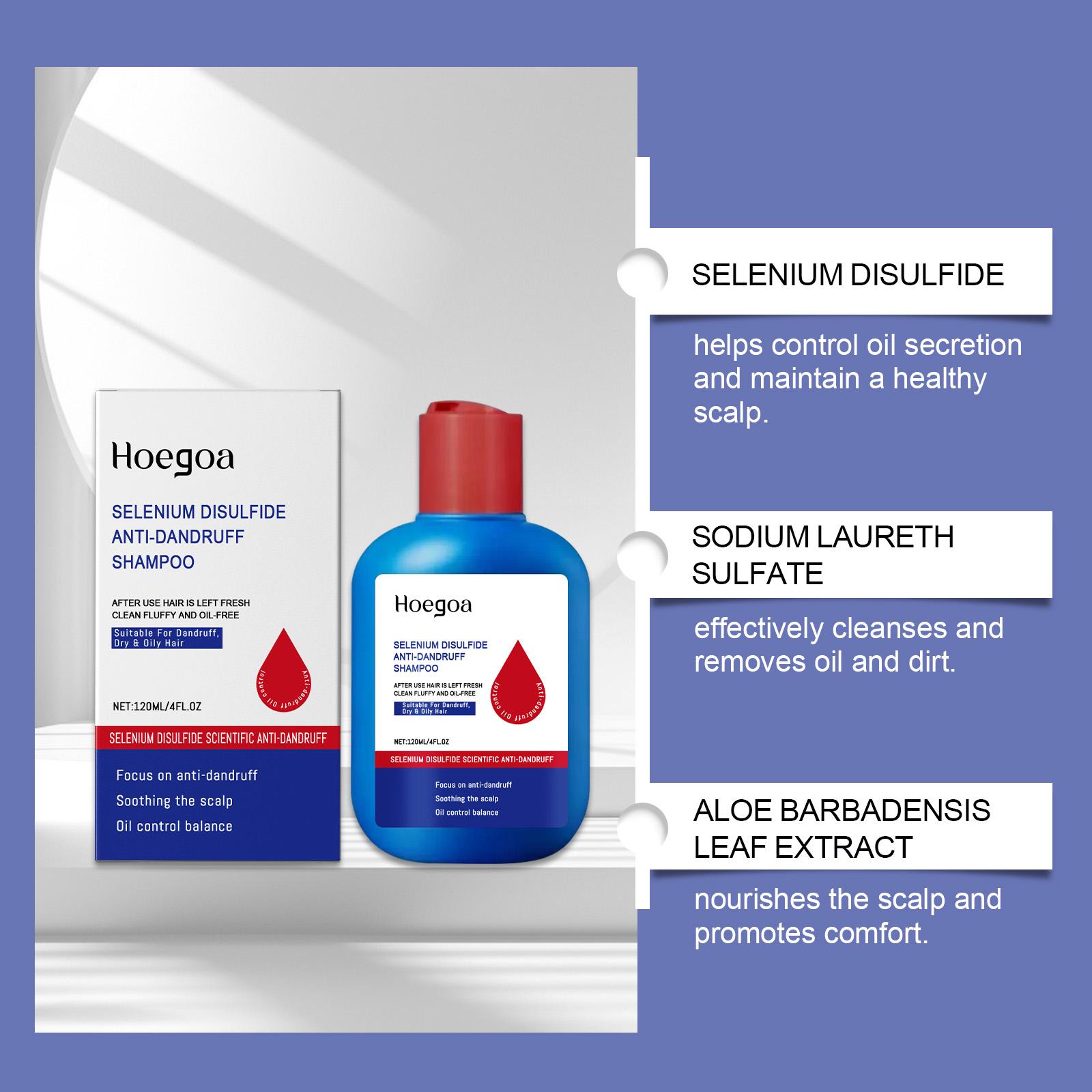 【BUY 1 GET 1】120mL Selenium Disulfide Anti-Dandruff Shampoo, Oil Control Hair Care Product for Itch Relief, Scalp Cleansing & Refreshing Deep Cleansing