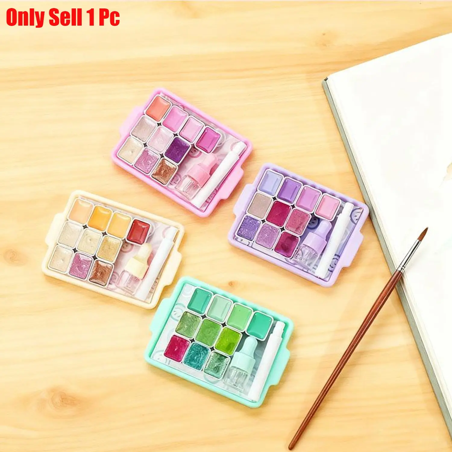 10-Color Solid Watercolor Paint Set with Small Water Bottle, Watercolor Paint Box, Art Painting Supplies, Artist Supplies, Perfect for Painting, Calligraphy, DIY Cards, Art Materials, Art Sets