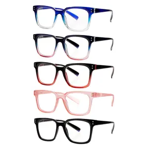 5 Pack Reading Glasses For Women & Men - Stylish Blue Light Blocking Readers with Adjustable Spring Hinges - Clear HD Lenses - Gift Set Mixcolor